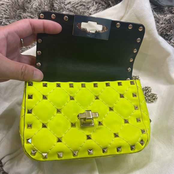 Valentino Neon Green Micro Rockstud Spike It Shoulder Bag - Picture 2 of 6